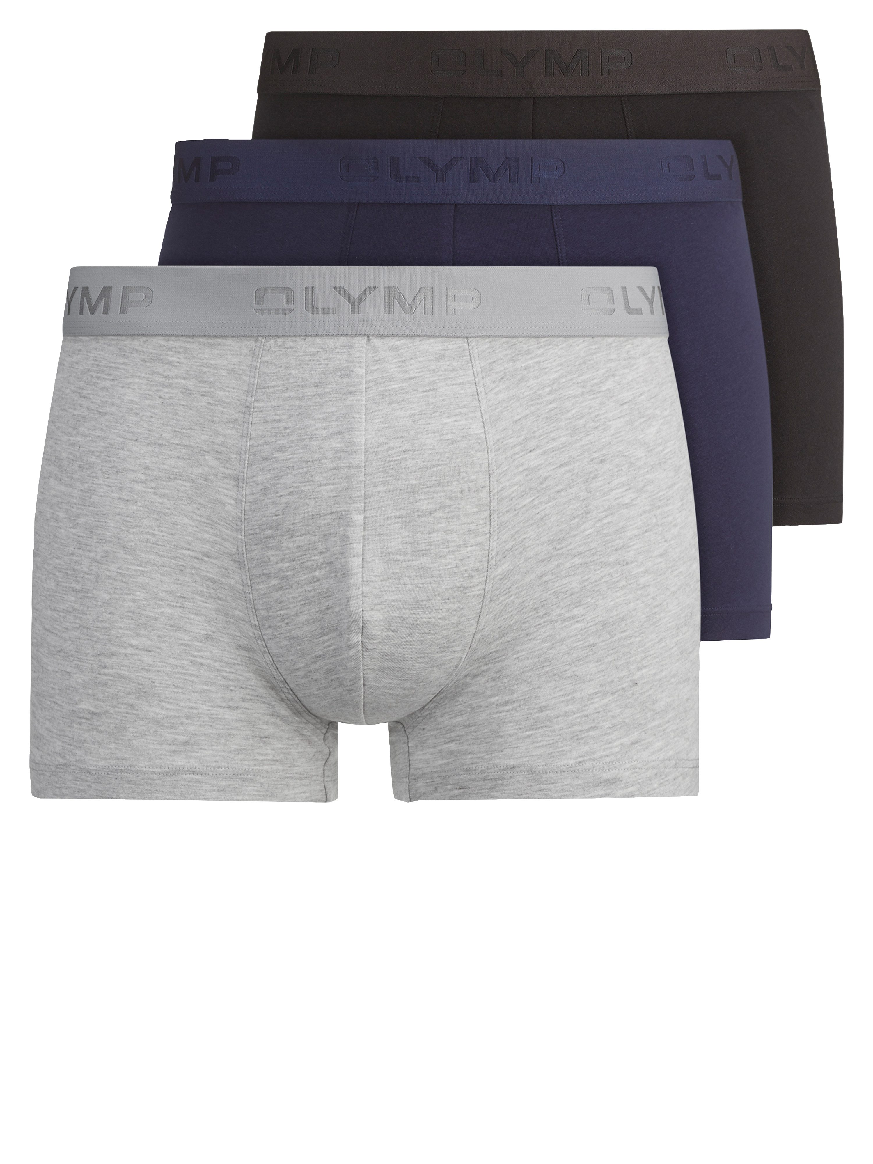 OLYMP Boxershorts (Packung, 3-St., 3er) mit bedrucktem Markenlogo am Bund günstig online kaufen