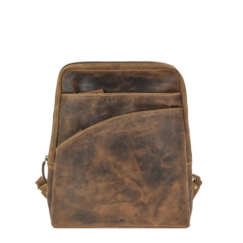 Greenburry Freizeitrucksack "Vintage" Damenrucksack 28x34cm antikbraun, Cityrucksack Damen klein, Tagesrucksack
