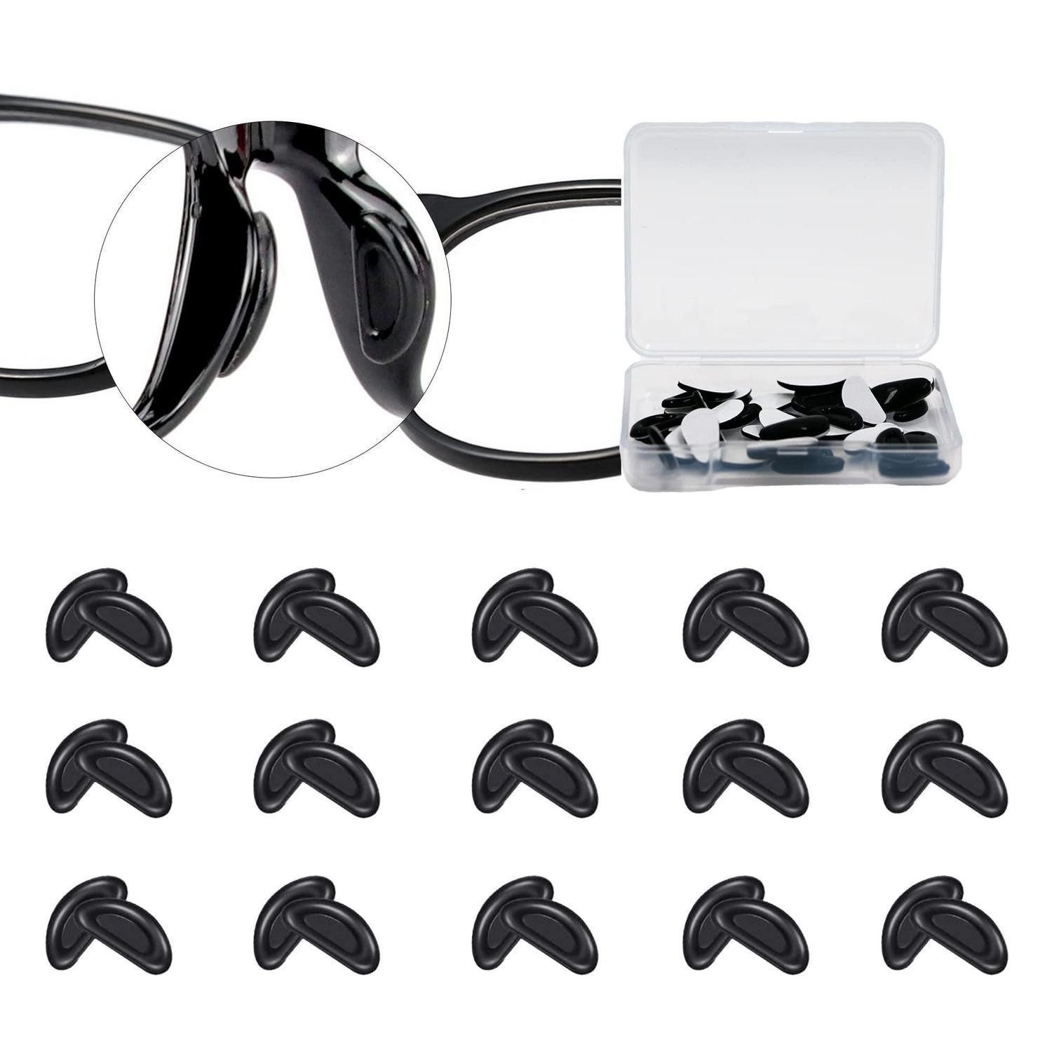 LuxusKollektion Brille Nasenpads Brille Silikon Klebend Schwarz 15 Paar