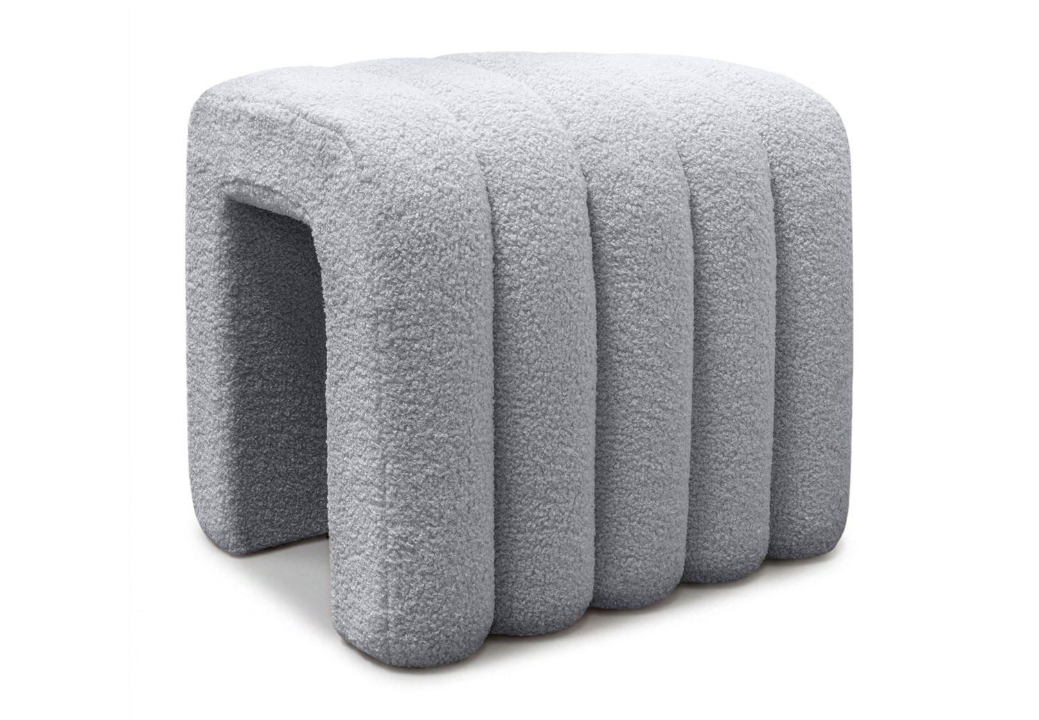 Lookway Pouf Pouf RIBA aus Bouclé-Stoff mit dekorativer Form