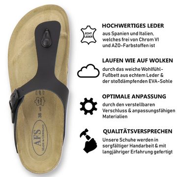 AFS-Schuhe 2107 Zehentrenner für Damen aus Leder mit Fussbett, Made in Germany