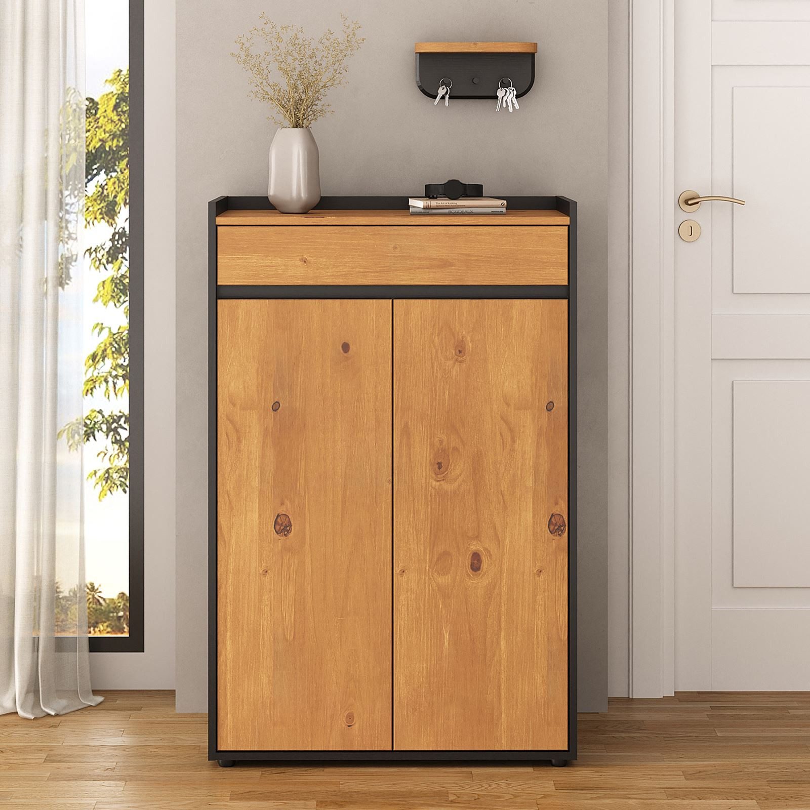 IDIMEX Schuhschrank TILO Schuhkommode mit Schublade & Türen aus Massivholz günstig online kaufen