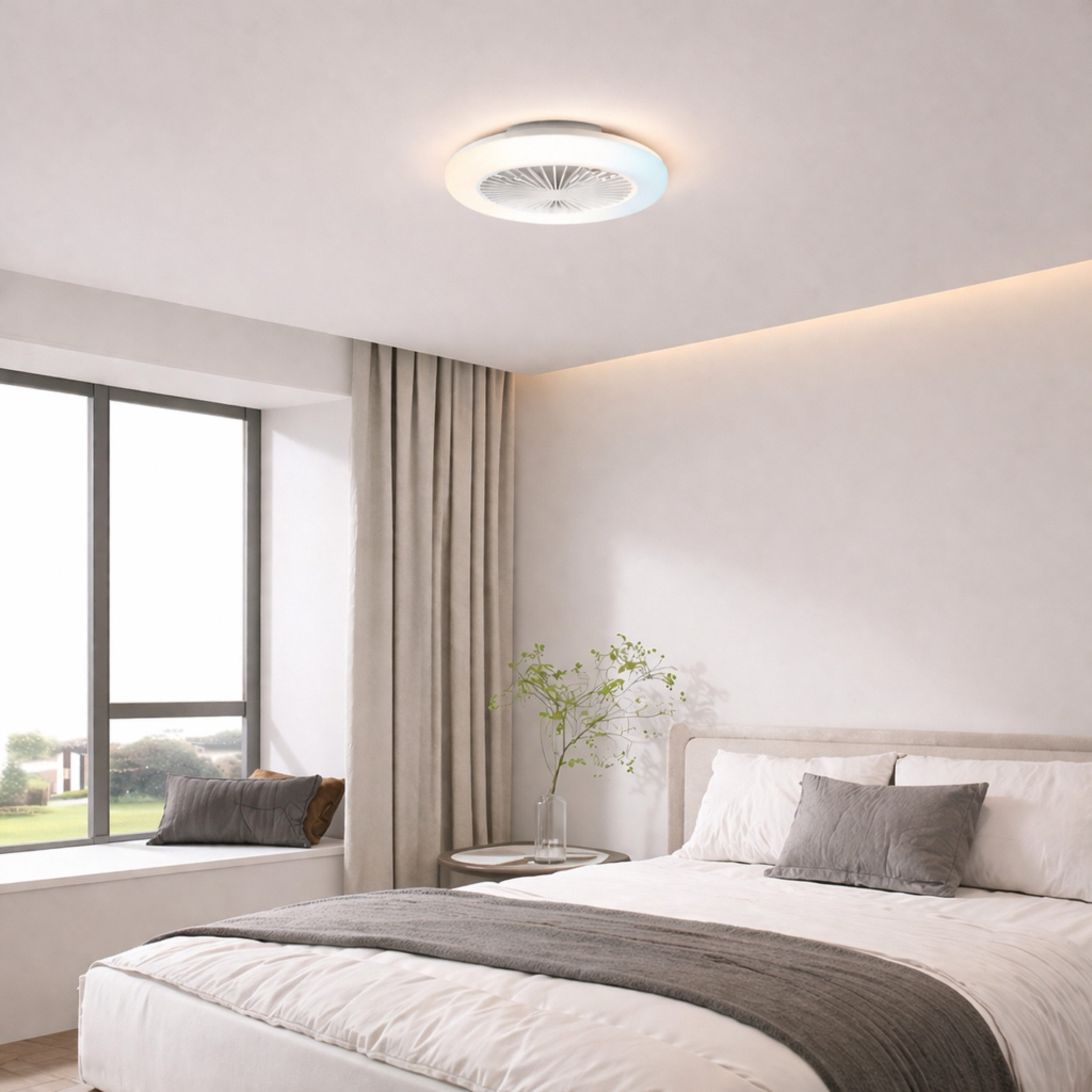 Brilliant LED Deckenleuchte Montero, CCT - über Fernbedienung, Memoryfunktion, Nachtlichtfunktion, Timerfunktion, Ventilatorfunktion, LED fest integriert, warmweiß - kaltweiß, LED-Deckenventilator, Ø 42 cm, 2700 lm, 2700-6500 K