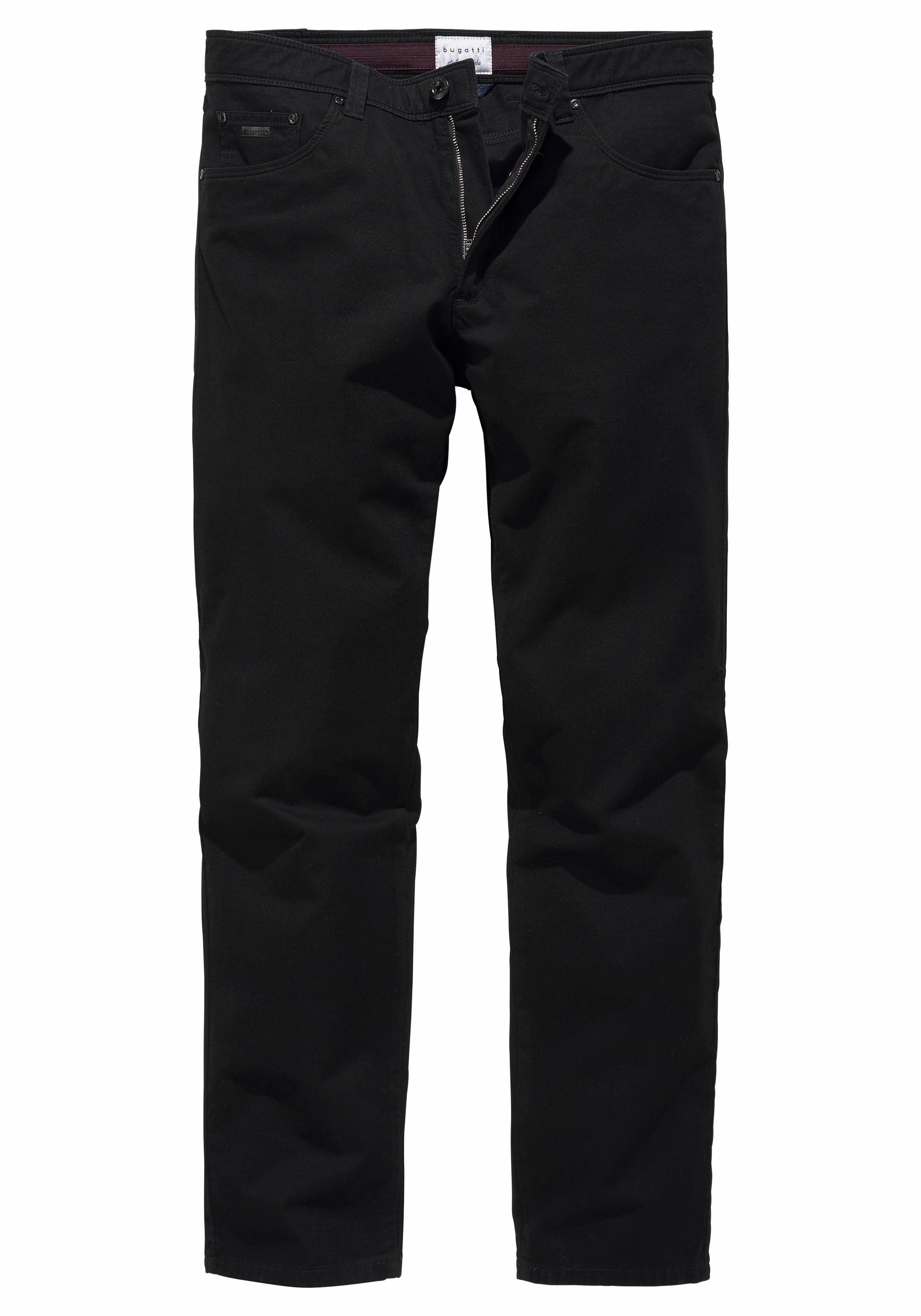 Ausstattung Colour- constant Regular-fit, schwarz bugatti Regular-fit-Jeans
