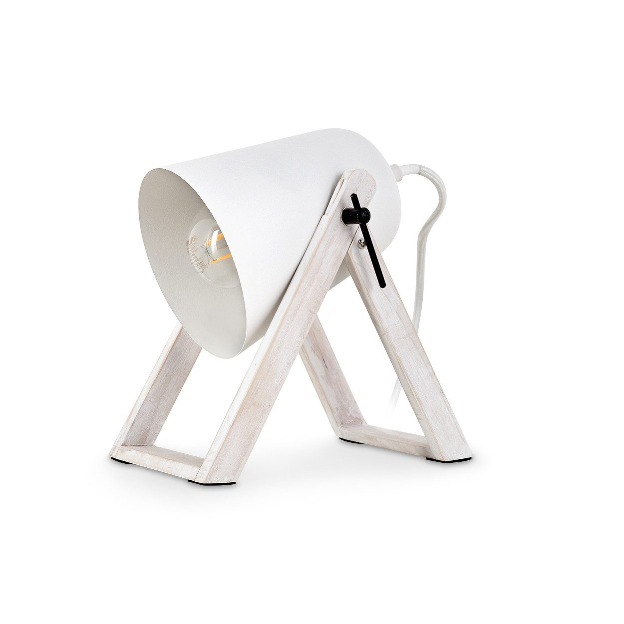 hofstein Tischleuchte Holz/weiß Nacht Tisch Lampen günstig online kaufen