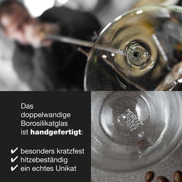 Moritz & Moritz Gläser-Set 6 x 60 ml Espresso-Gläser, Borosilikatglas, für Espresso, Tee, Heiß- und Kaltgetränke