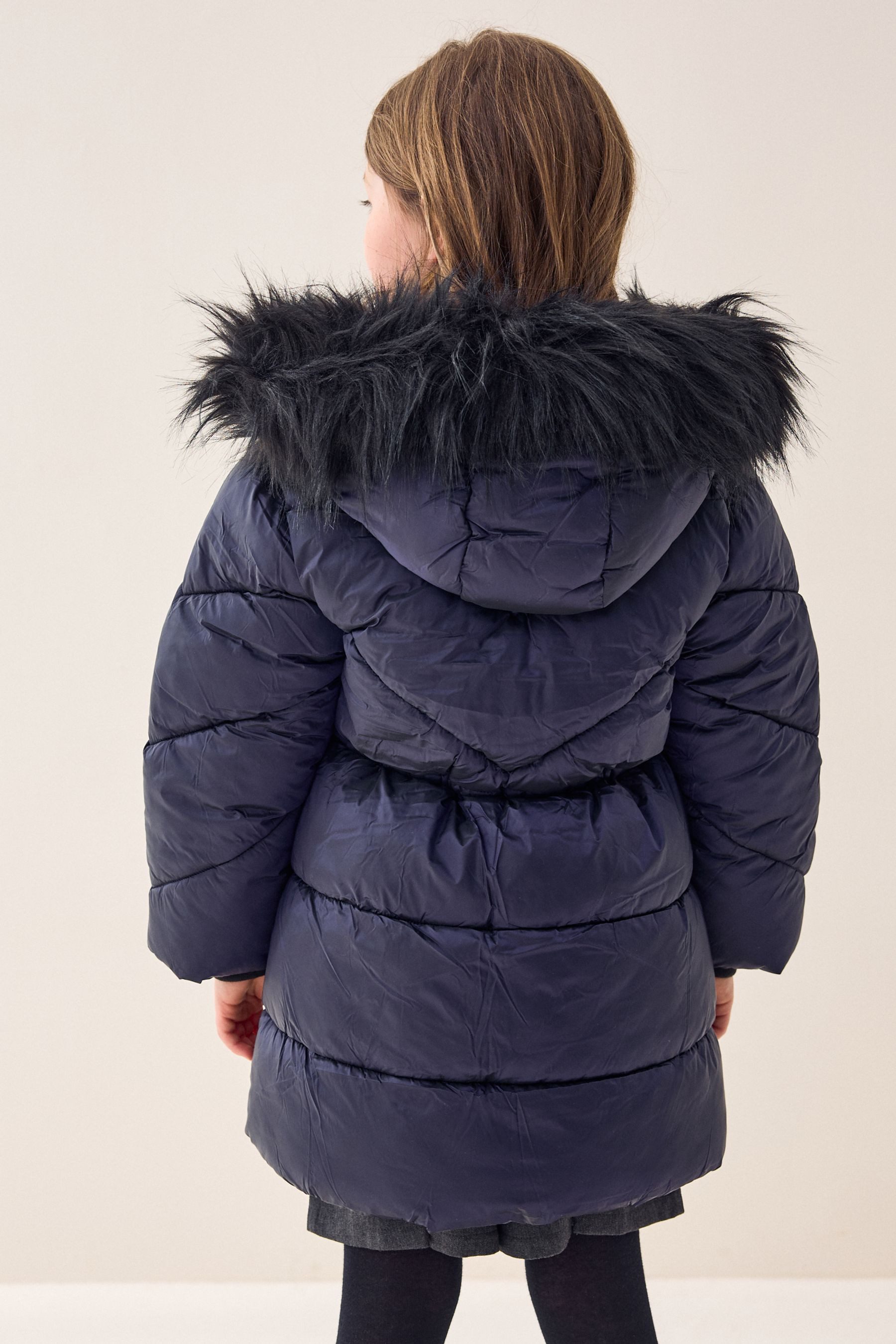 Next Steppmantel Wasserabweisende Steppjacke mit Kunstfellbesatz günstig online kaufen