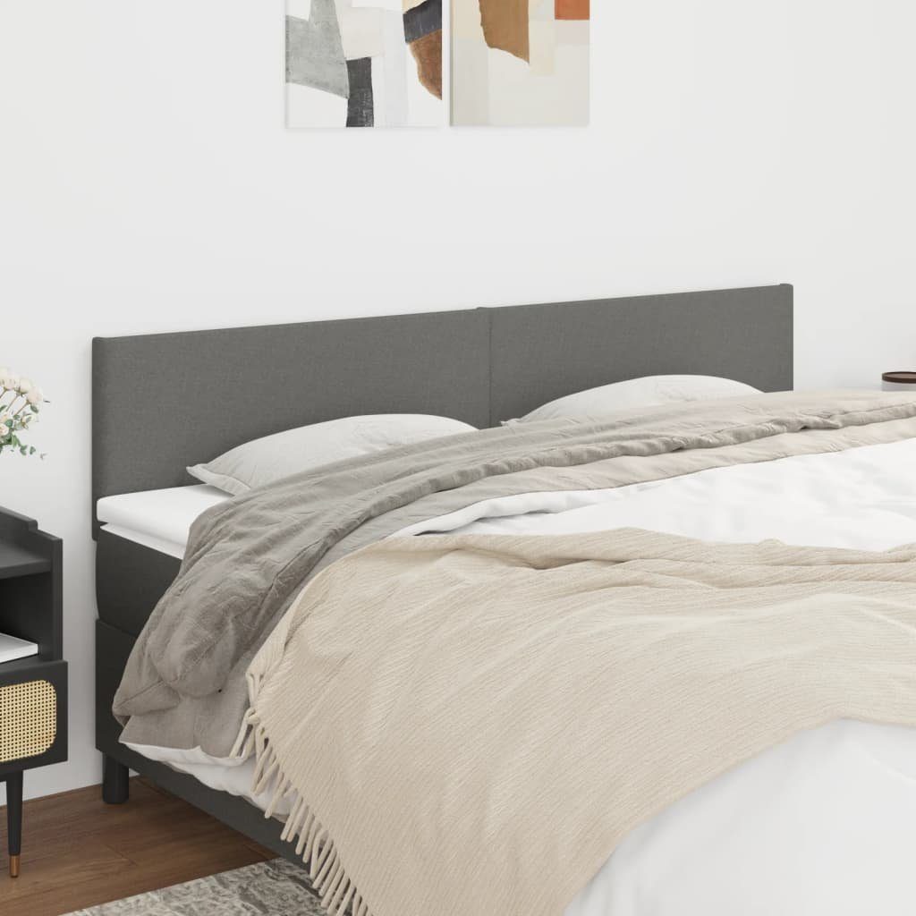 vidaXL Bett Kopfteile Dunkelgrau 180x5x78/88 cm Stoff (1-tlg)