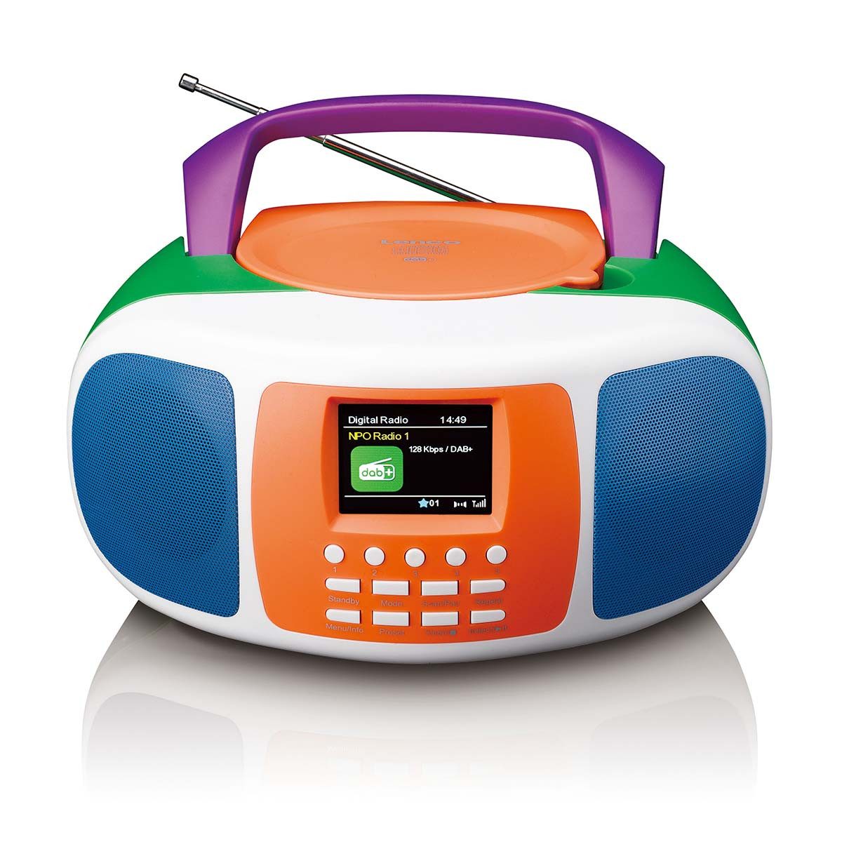 Lenco SCD-861KIDS Radio (Tragbares Radio, DAB+/FM CD-Player, Bluetooth, 2x 2W RMS & Farbdisplay)