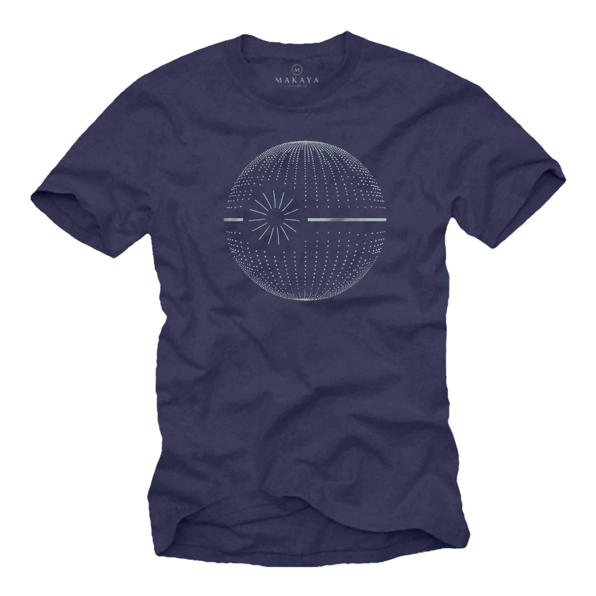 MAKAYA T-Shirt Herrenshirt mit Retro Space Motiv – Lustiges Sci-Fi Funshirt (Schwarz, Blau, Grün, Blaugrau, S, M, L, XL, XXL, XXXL, XXXXL, XXXXXL) Baumwolle