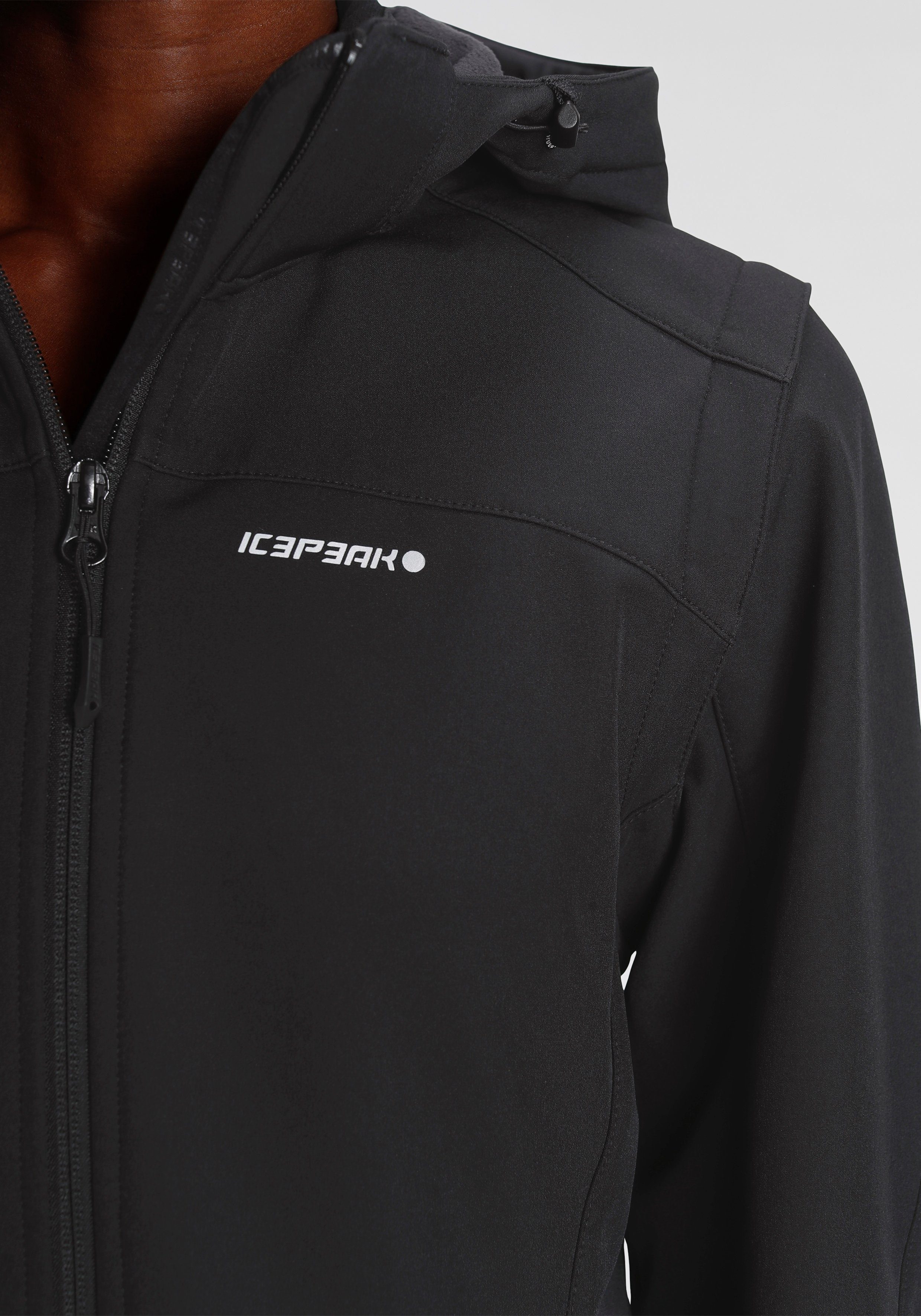 Trocknend schnell Icepeak Softshelljacke schwarz Wasserabweisend & ICEPEAK & Wärmend POIPU