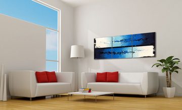 WandbilderXXL XXL-Wandbild Waves 210 x 70 cm, Abstraktes Gemälde, handgemaltes Unikat