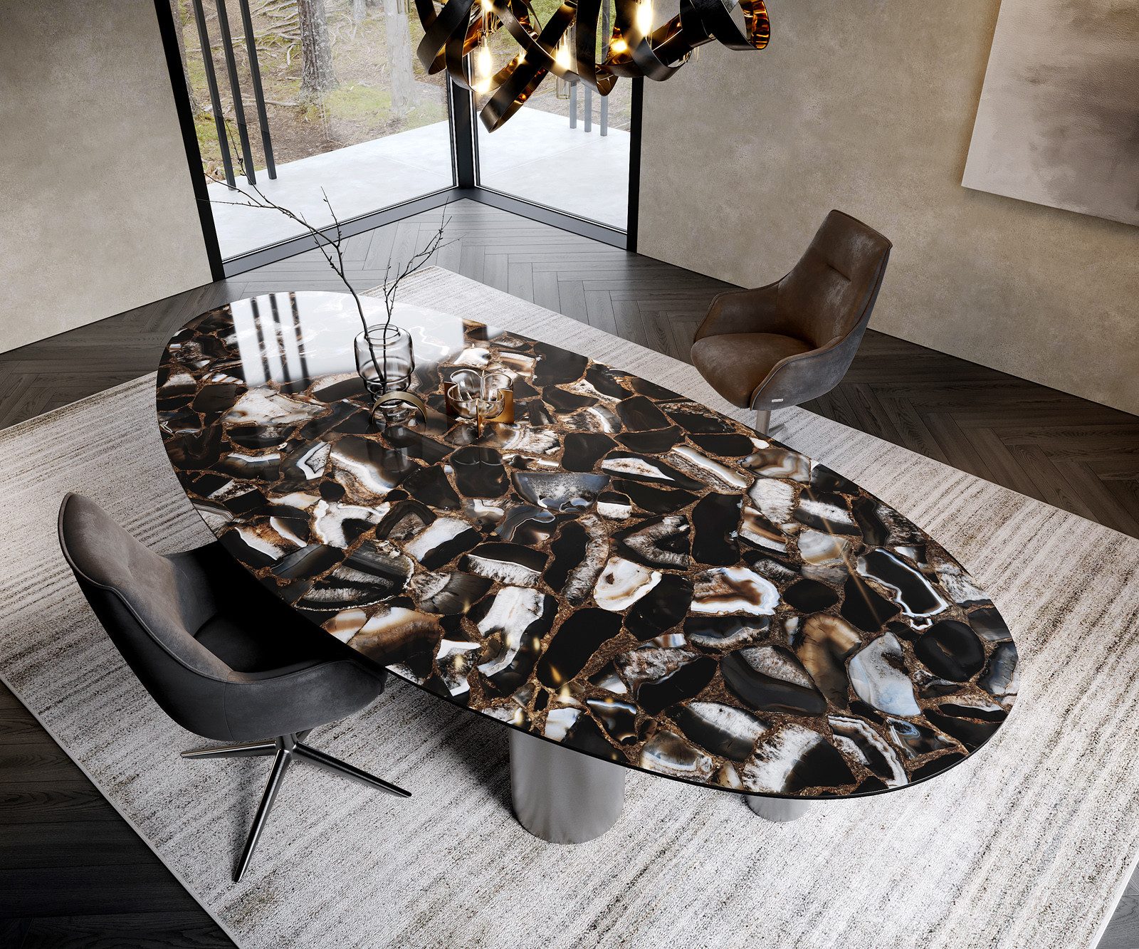DELIFE Esstisch Edge, Oval Keramik Iris günstig online kaufen