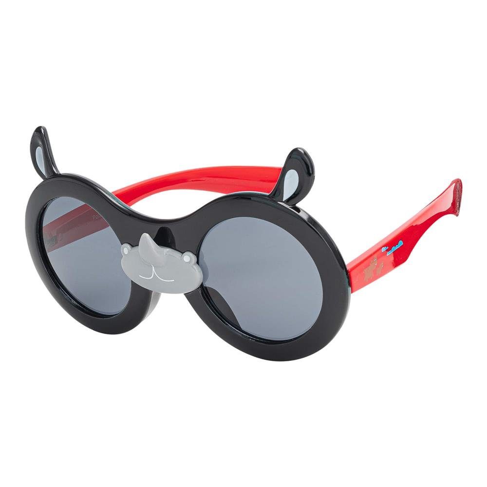 BEZLIT Eyewear Sonnenbrille Mädchen Kinder Sonnenbrille Nilpferd Motiv (1-St) mit polarisierten Linsen Schwarz-Rot