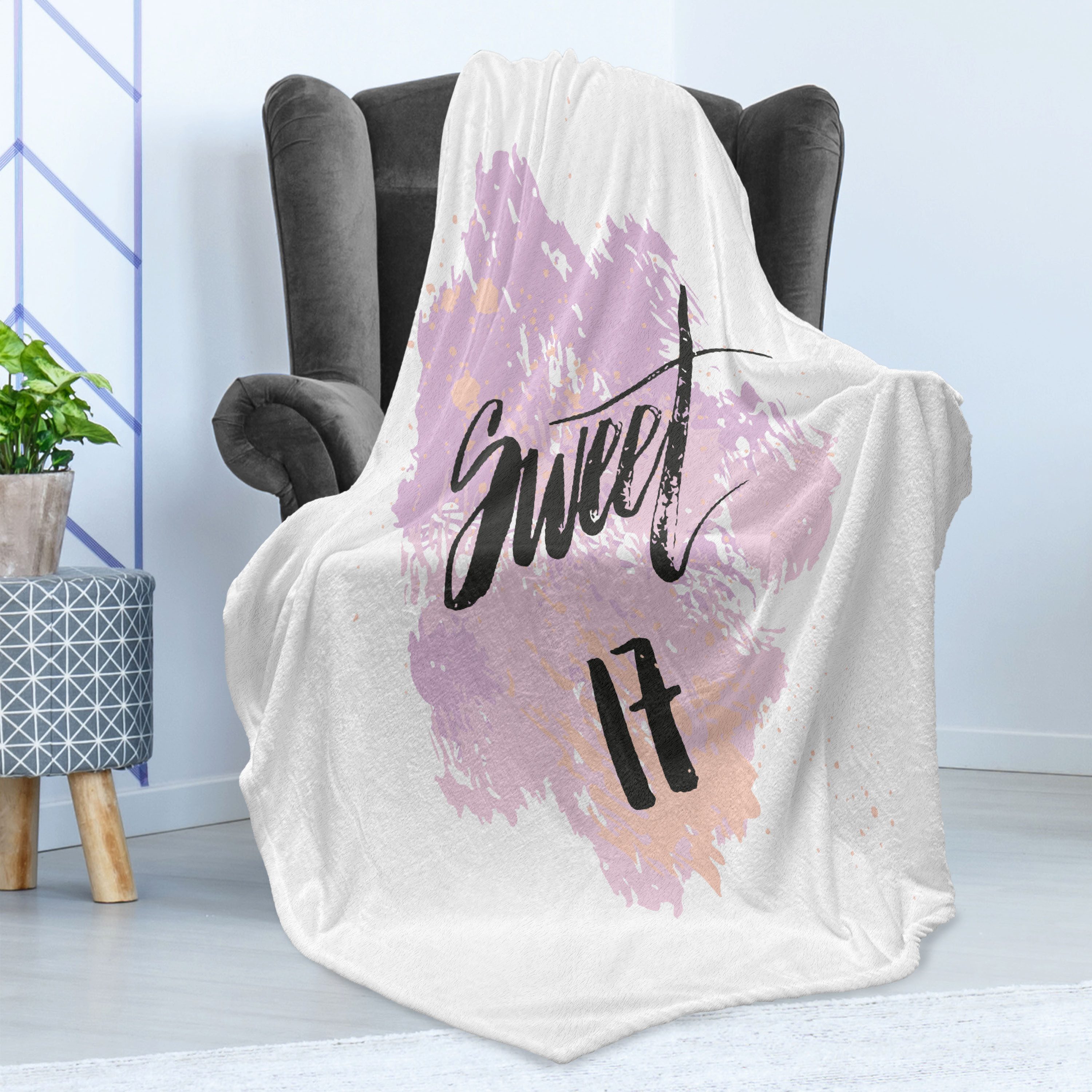 Wohndecke Gemütlicher Plüsch für den Innen- und Außenbereich, Abakuhaus, Lila Grunge 17