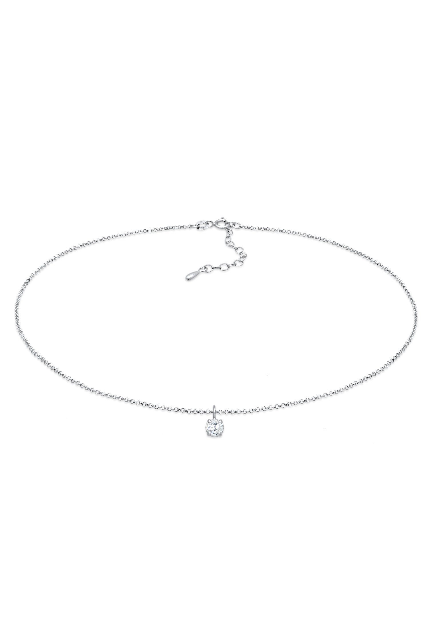 Elli Choker Choker Zirkonia Solitär Basic 925 Sterling Silber