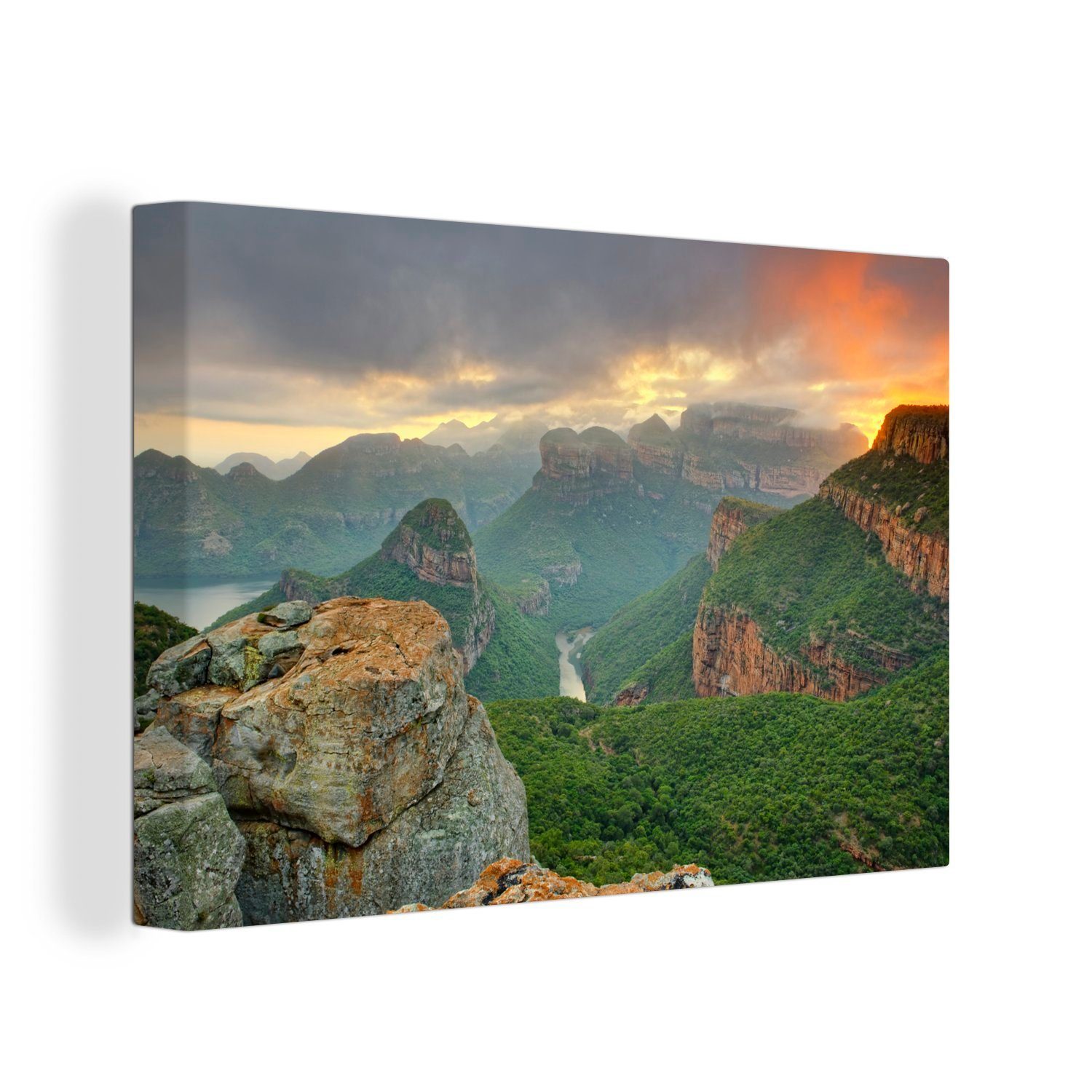 OneMillionCanvasses® Leinwandbild Sonnenaufgang über dem besonderen Naturphänomen in Südafrika, (1 St), Wandbild Leinwandbilder, Aufhängefertig, Wanddeko, 30x20 cm