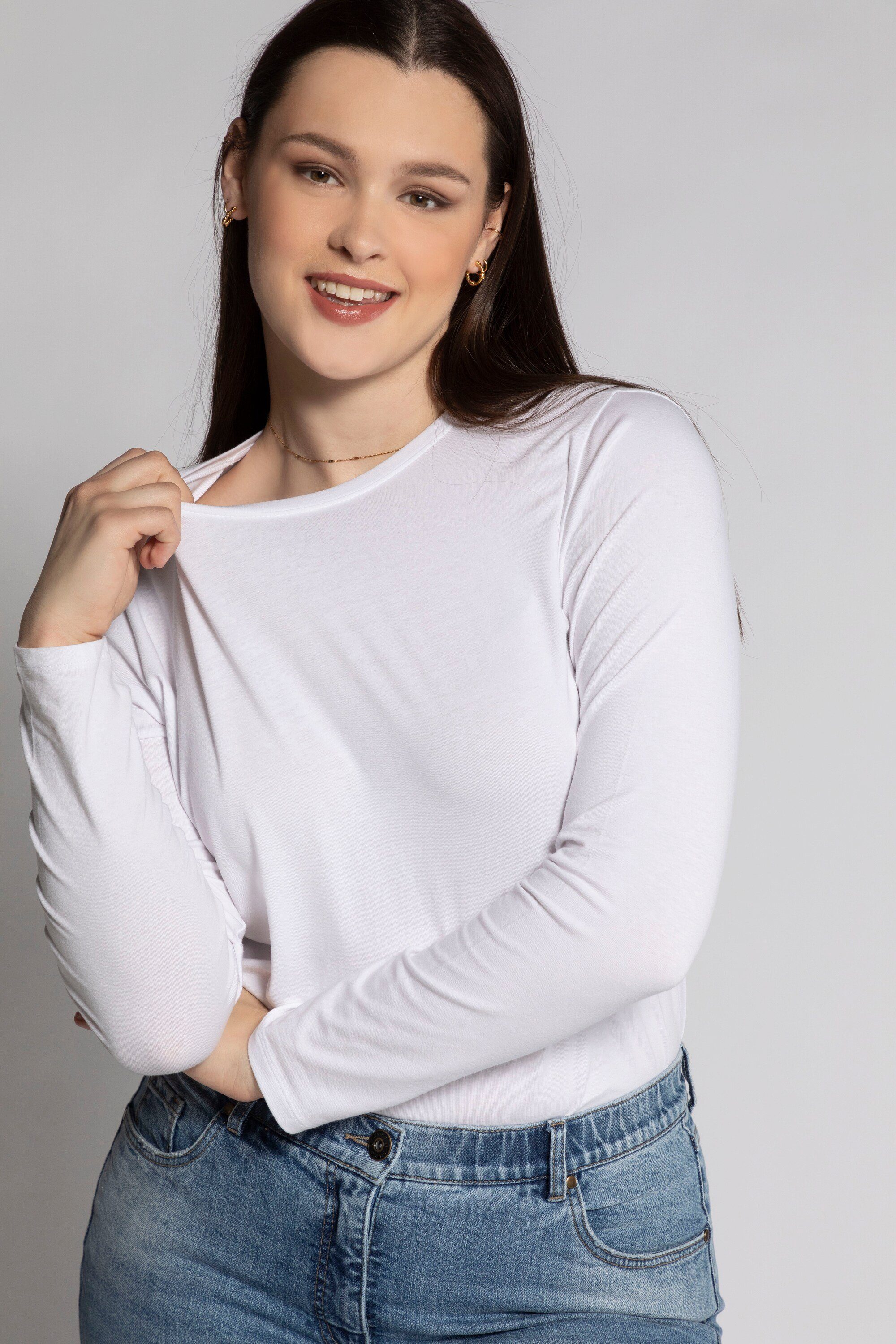 Damen T Shirt Lang Rundhals Oder V-Ausschnitt Slim  Produktbild-Vorschau 3