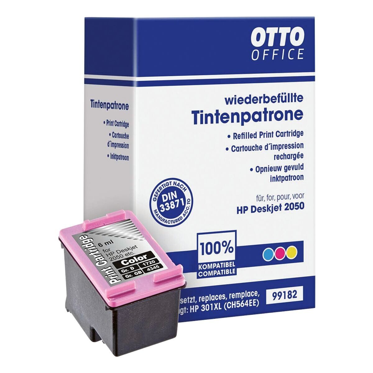 Otto Office Tintenpatrone (1-tlg., ersetzt HP »CH564EE« Nr. 301XL, cyan / magenta / gelb)