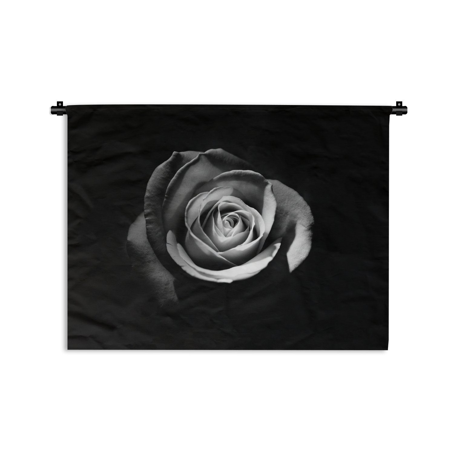 Schwarz Kleid, Wanddekoobjekt - Botanisch, - Blumen - für Kinderzimmer Schlafzimmer, - Weiß Rose Wandbehang, Wohnzimmer, MuchoWow Wanddeko