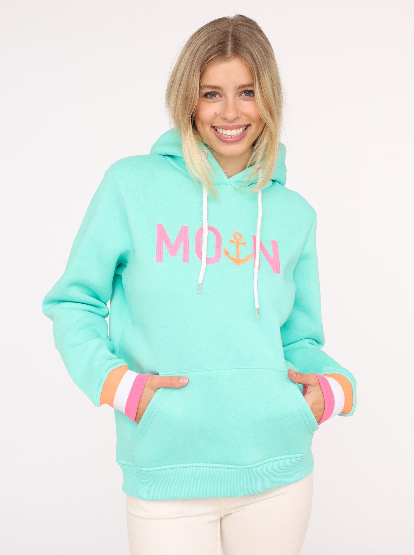 Zwillingsherz Hoodie "Rahel" Mit Kontrastbündchen und günstig online kaufen