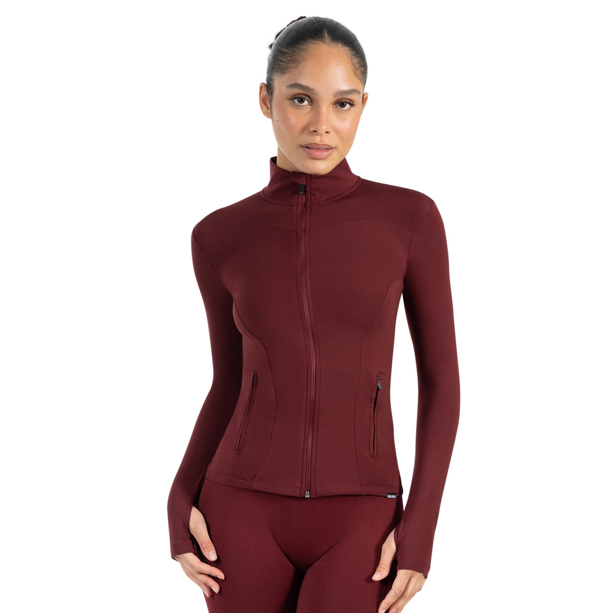 Smilodox Outdoorjacke Kenna, Sportjacke mit tailliertem Schnitt, Windbreaker Laufjacke Sport Oberteil Daumenlöcher Activewear Atmungsaktiv Freizeit Fitness