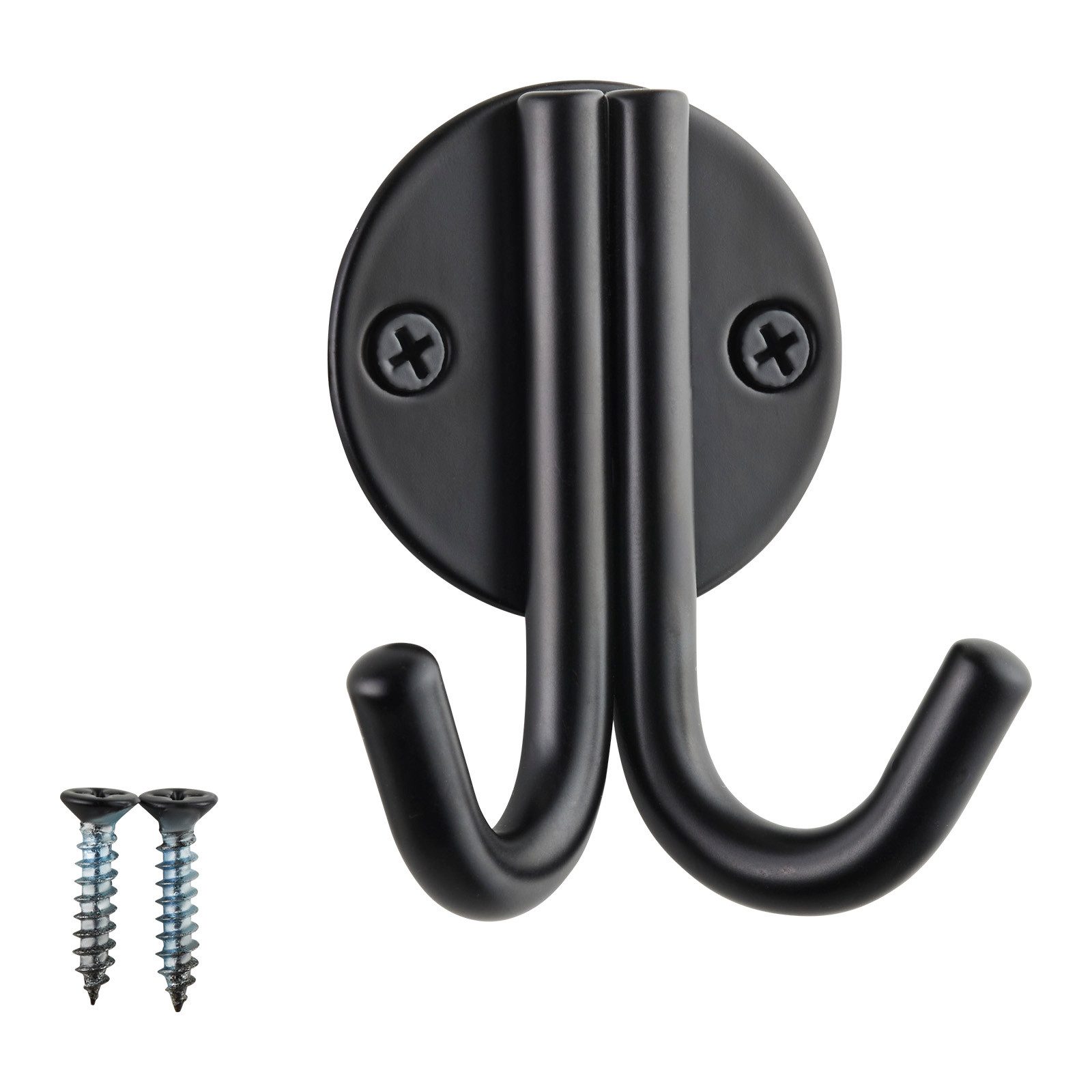 SO-TECH® Kleiderhaken Garderobenhaken ELEN 65 x 78 x 33 mm doppelt mit Schrauben, (1-St), Stahl Schwarz