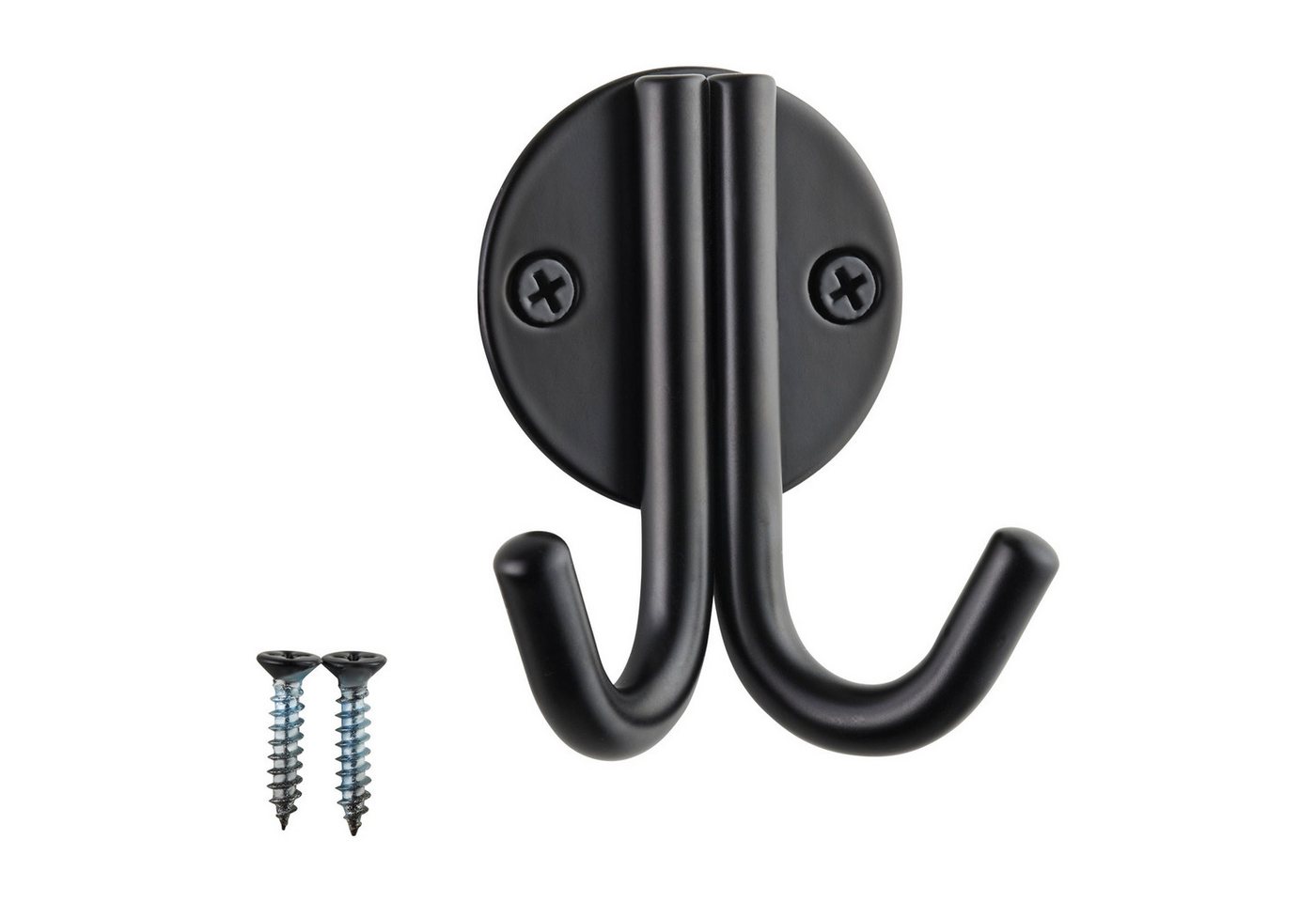 SO-TECH® Kleiderhaken Garderobenhaken ELEN 65 x 78 x 33 mm doppelt mit Schrauben, (1-St), Stahl Schwarz