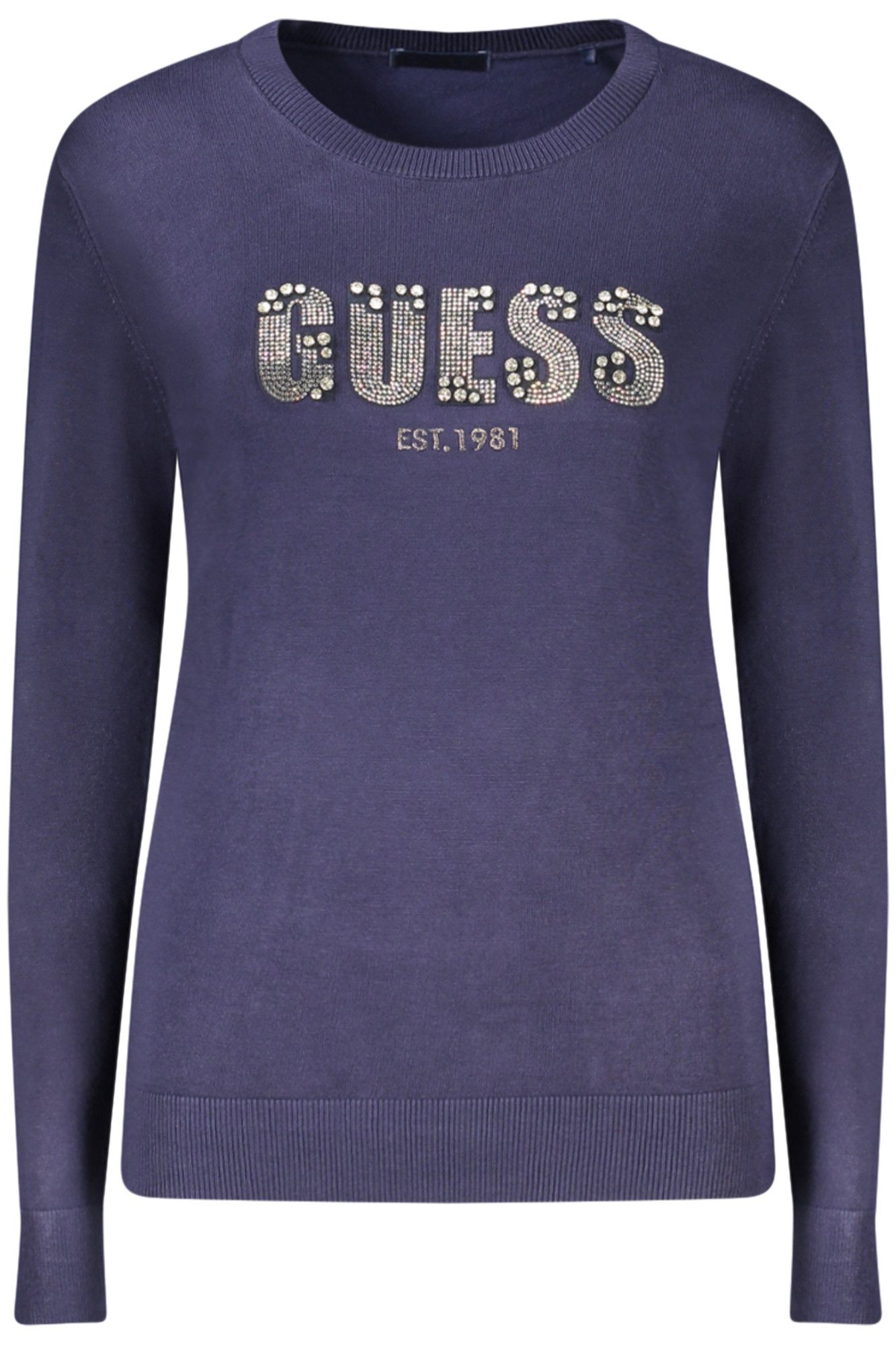 GUESS JEANS Вязаные свитера Damenpullover Blau - Stickerei & Strass - Elegantes Langarmshirt