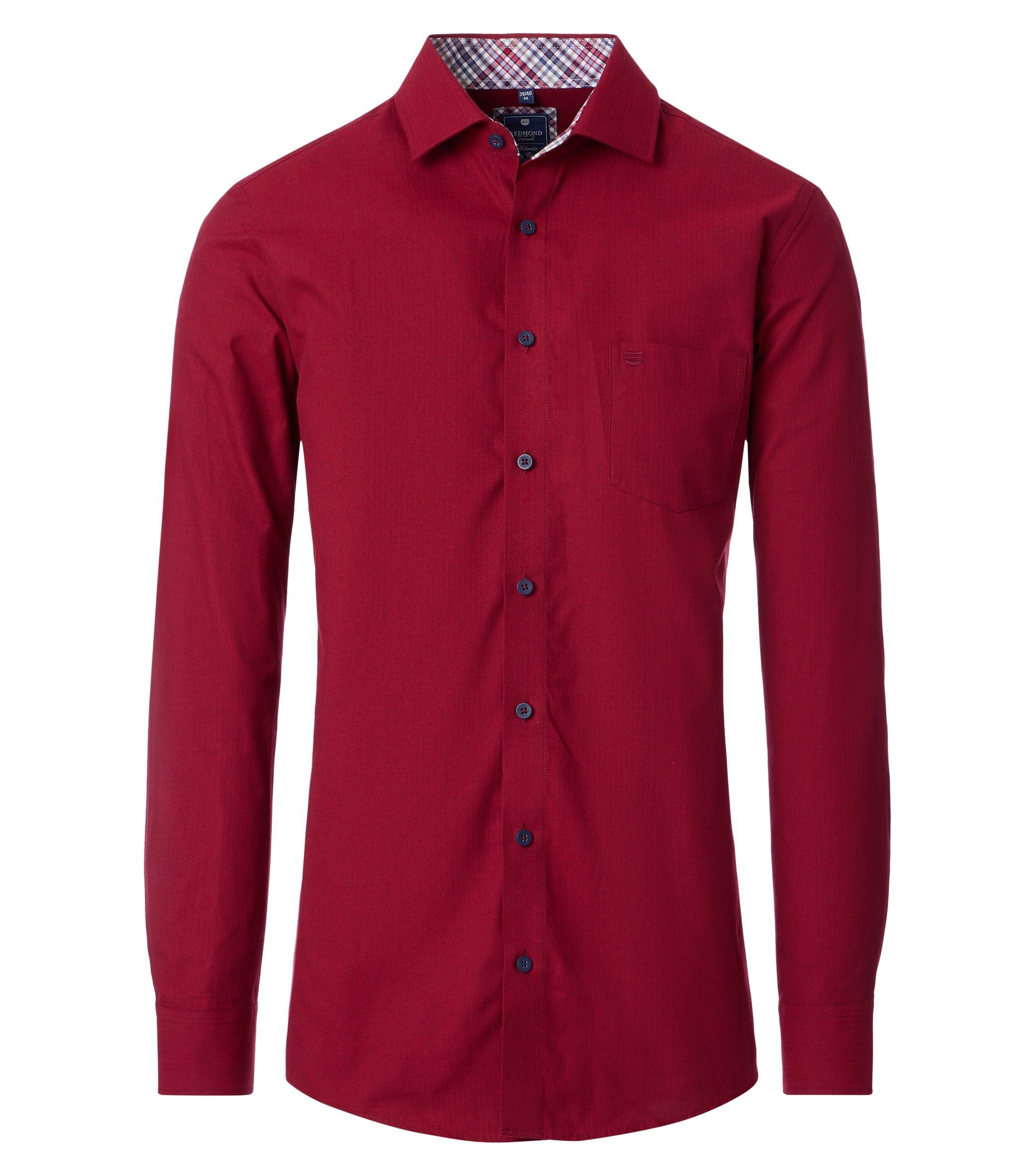 Redmond Langarmhemd uni Comfort Fit günstig online kaufen