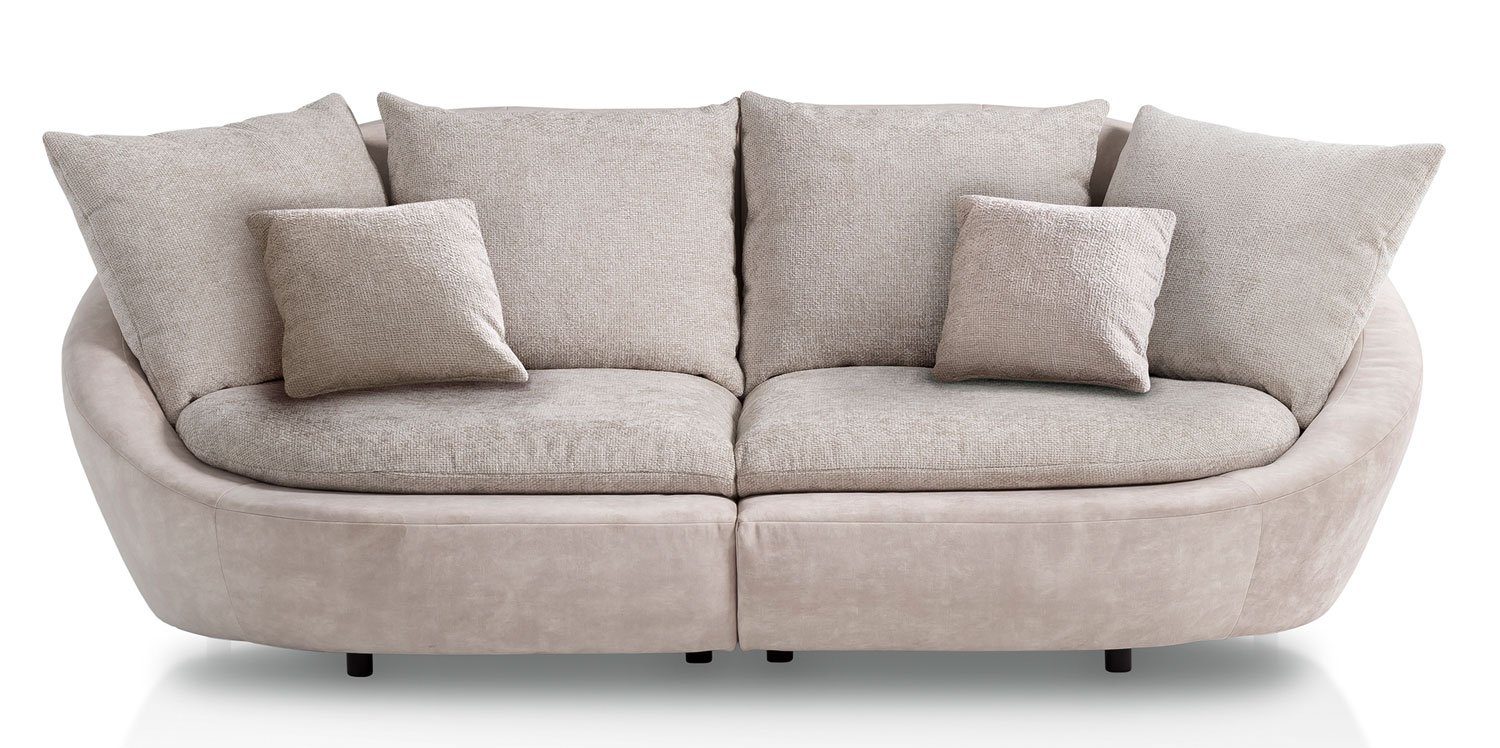 Feldmann-Wohnen Big-Sofa Moroni, Kissen mit cremeweiß grauweiß / 280x129x87cm