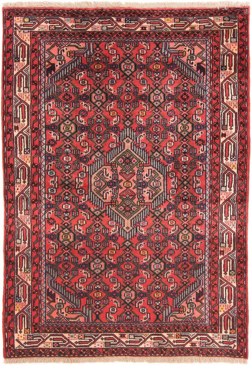 Orientteppich Hamadan 102x141 rechteckig, Perserteppich, 8 Orientteppich Nain Handgeknüpfter mm / Höhe: Trading