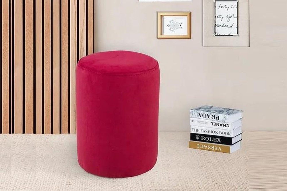 JVmoebel Pouf Rosa Hocker mit Textilbezug und MDF-Rahmen, stilvolles Design (1-St., Hocker), Made in Europa