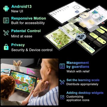 YESTEL 6000 mAh Akku Bluetooth 5.0,5 MP + 8 MP 2 in 1 Tablet (10", 128 GB, Android 13, 5G WiFi, Die Zukunft der Mobilität: Innovatives Technologieerlebnis)