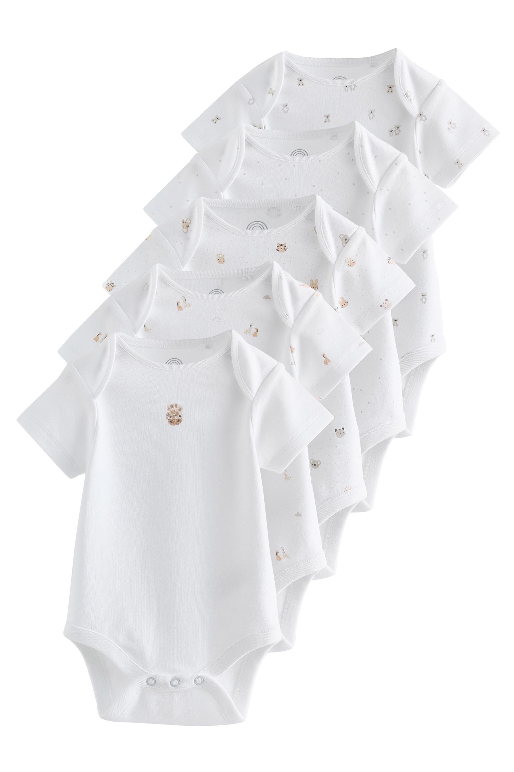 Next Kurzarmbody Kurzärmelige Baby Bodysuits im 5er-Pack (5-tlg)