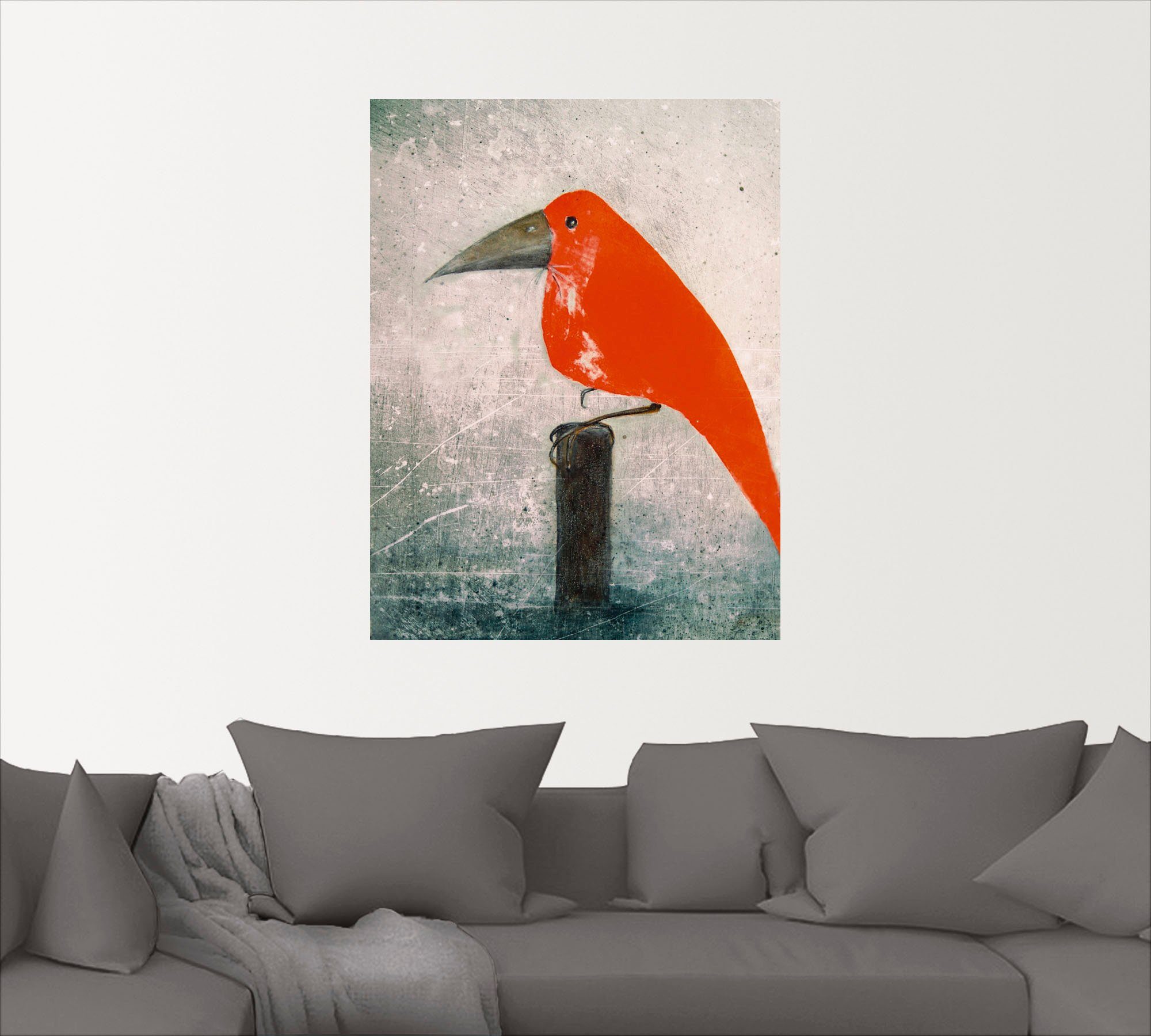 Artland Wandbild »Der Rote Vogel«, Vögel (1 Stück), in vielen Größen & Produktarten -Leinwandbild, Poster, Wandaufkleber / Wandtattoo auch für Badezimmer geeignet-HomeTrends