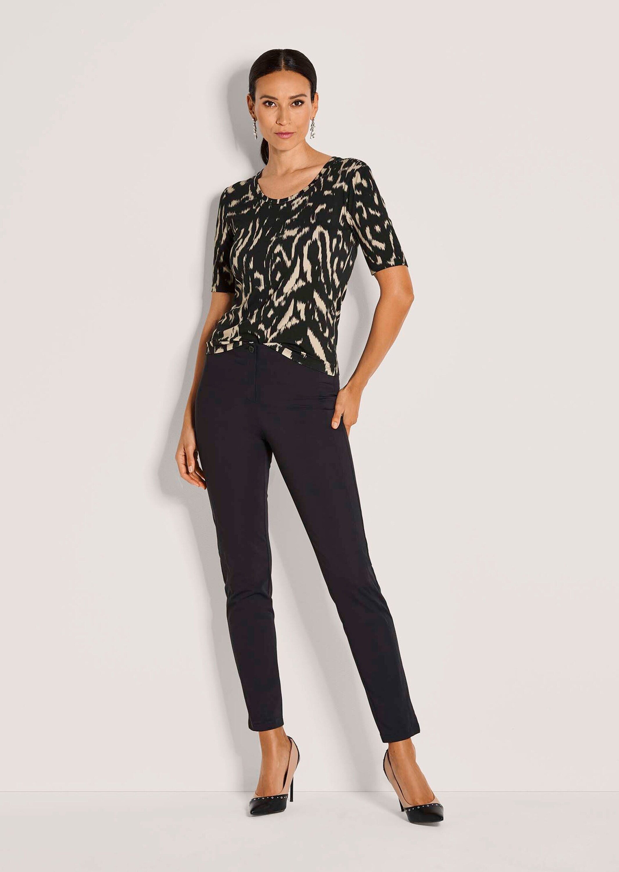 MADELEINE Kurzarmshirt Elegantes Viskose-Shirt mit Print Grafisches Muster, günstig online kaufen