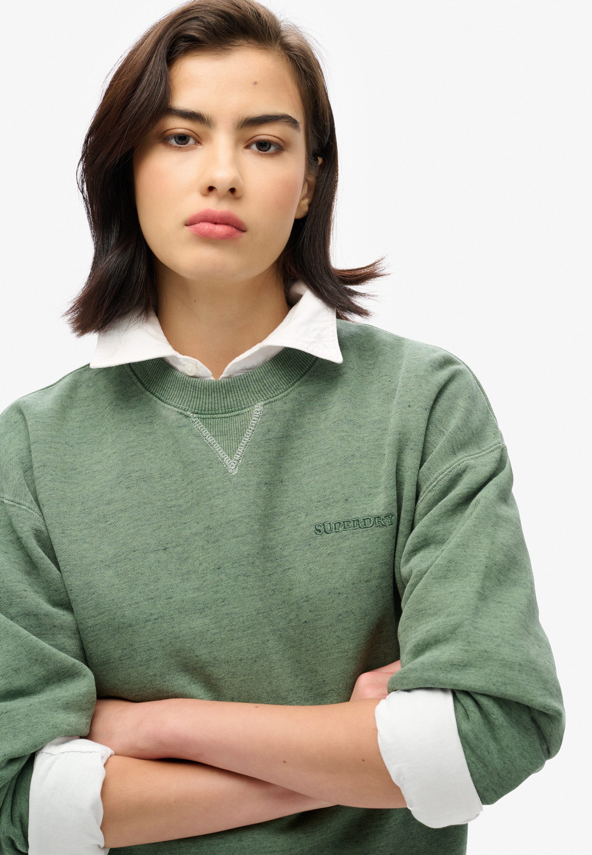 Superdry Sweatshirt ESSENTIAL LOGO OVERDYED SWEAT günstig online kaufen