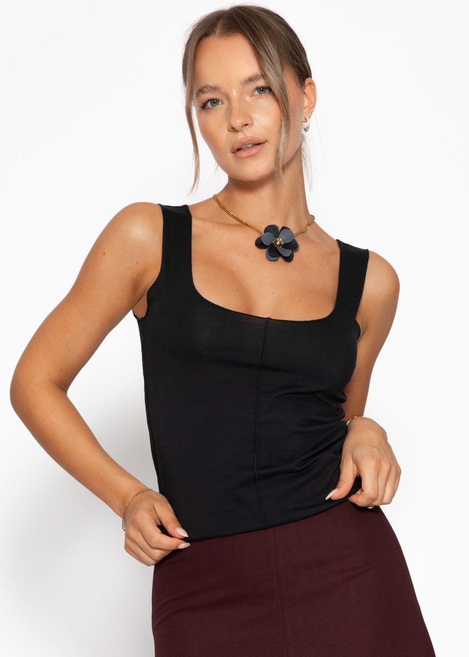 SASSYCLASSY T-Shirt Top mit Ziernaht für Damen Figurbetontes Trägertop aus günstig online kaufen