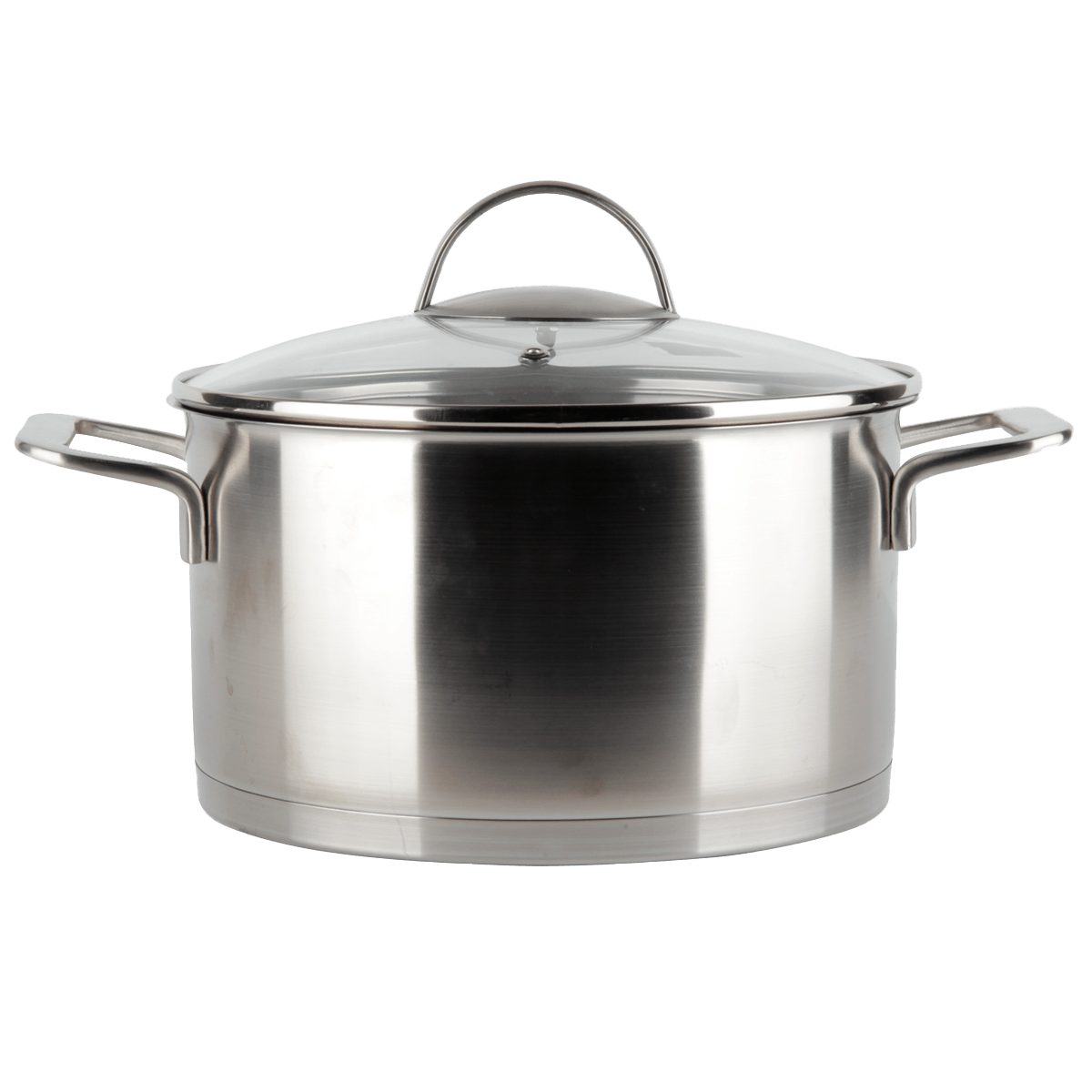 EUROHOME Fleischtopf Edelstahl Fleischtopf mit Glasdeckel passgenau und induktionsgeeignet, Edelstahl (1-tlg., Kochtopf Ø24 cm), Topf alle Herdarten, Universaltop mit Messskala