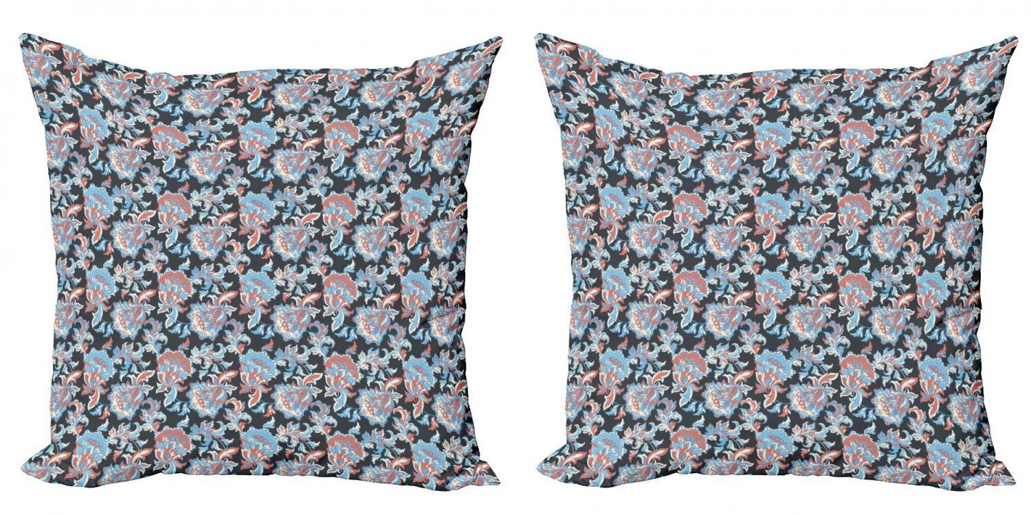 Abakuhaus Kissenbezüge Modern Doppelseitiger Digitaldruck, Stück), Accent (2 Retro Folk-Blüten Blumen
