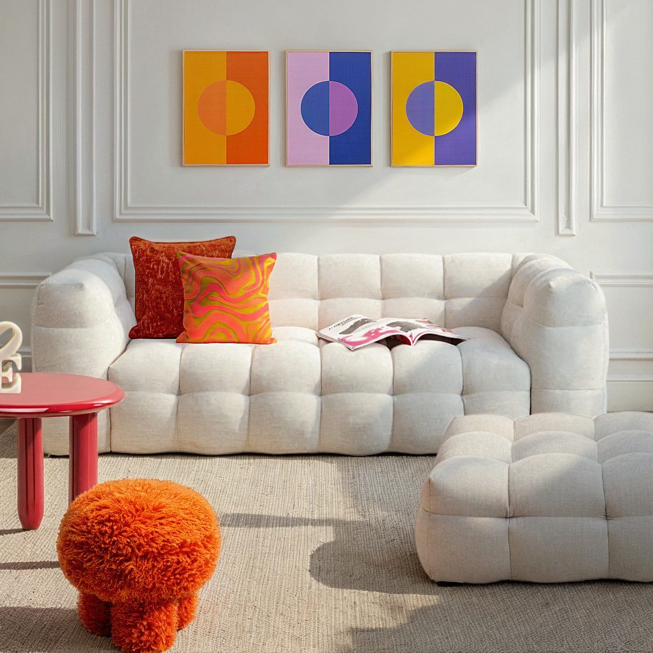 Kare Design Bild mit Rahmen Gerahmtes Bild Mondphase, (Set, 3 St)