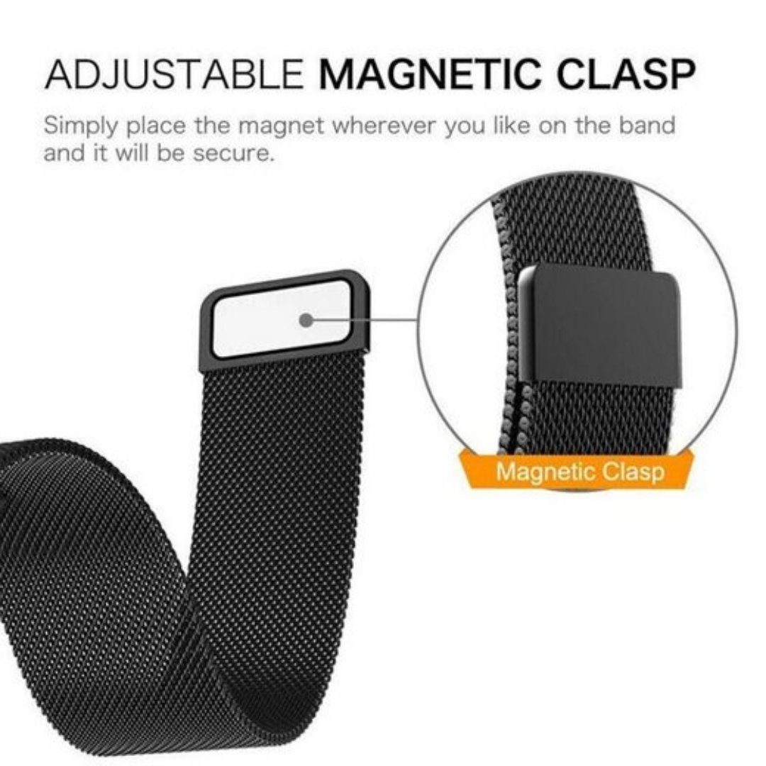 SmartUP Smartwatch-Armband für Fitbit Versa 4 Magnetisches Edelstahl Armband Milanese Ersatzband, Atmungaktiv, zeitloses Design, stufenlos verstellbar – Bild 3 von 5