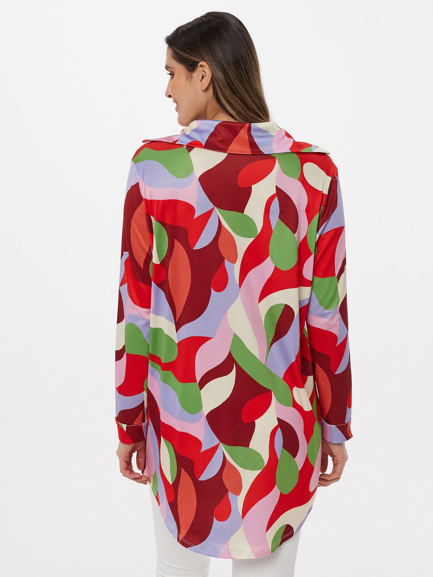 MONACO blue Druckbluse Longbluse figurumspielend im Alloverdruck günstig online kaufen