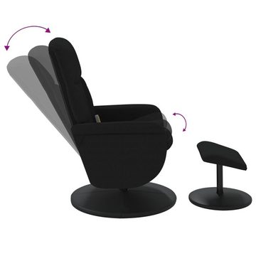 vidaXL Sessel Massagesessel mit Fußhocker Schwarz Samt (1-St)