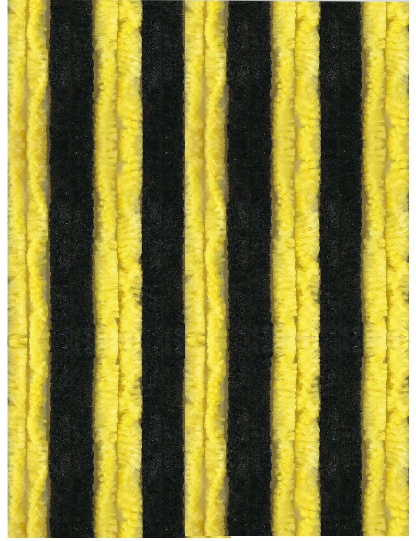 Türvorhang Flauschi, Arsvita, Ösen (1 St), Flauschvorhang 160x185 cm in Unistreifen schwarz - gelb, viele Farben