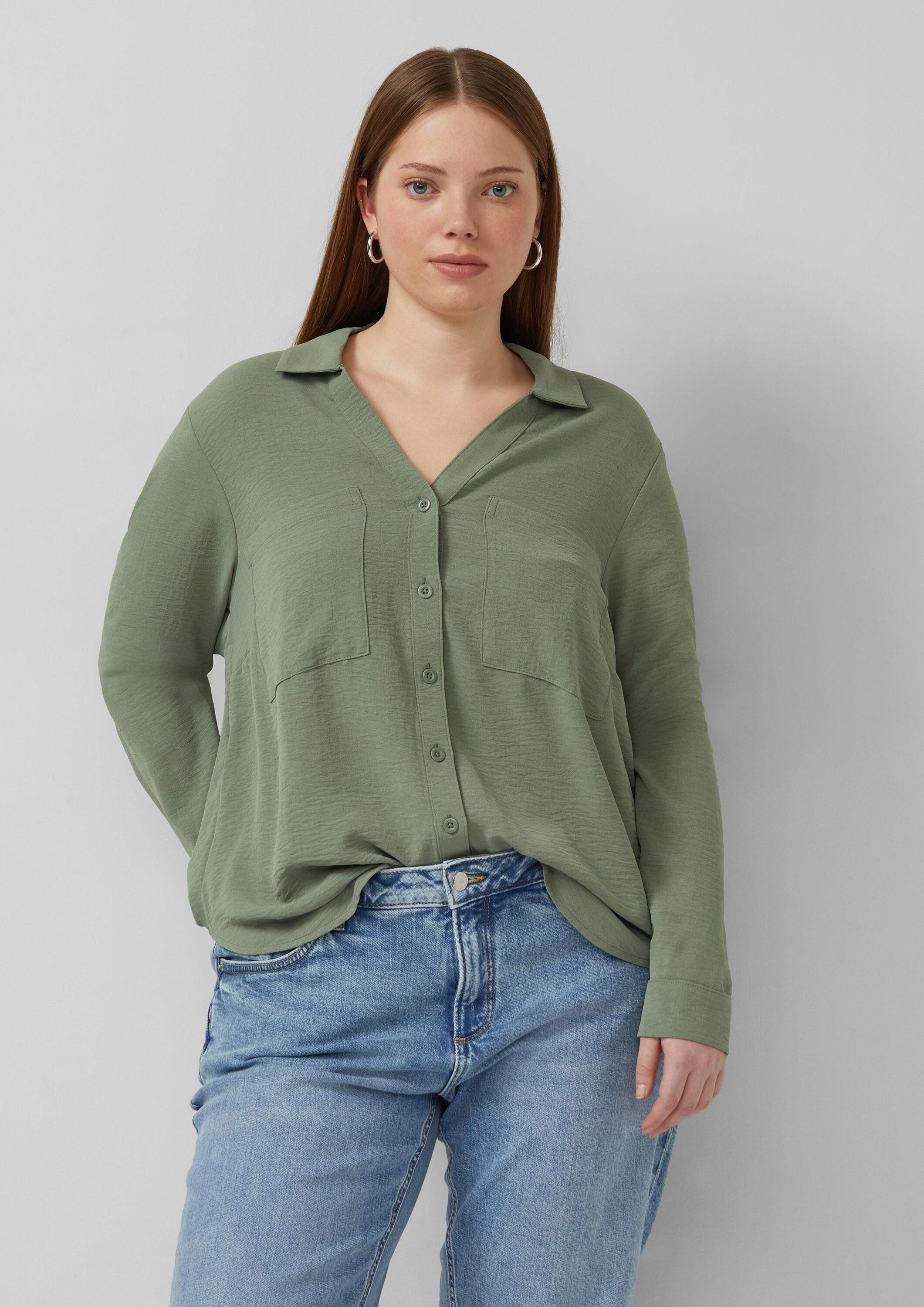 QS Langarmbluse Bluse Bluse mit Turn-up