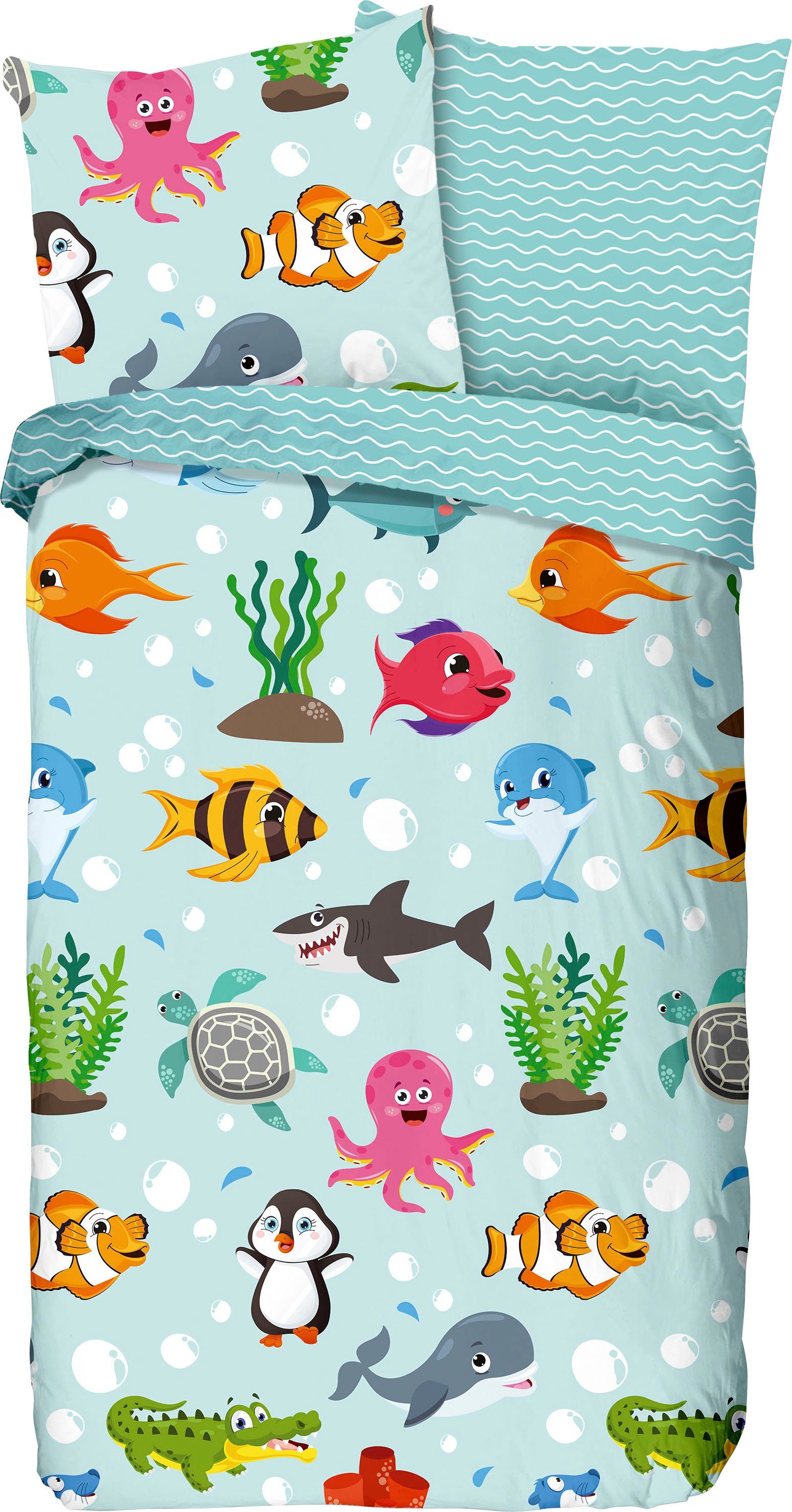 good morning Kinderbettwäsche Sea, Renforcé, 2 günstig online kaufen