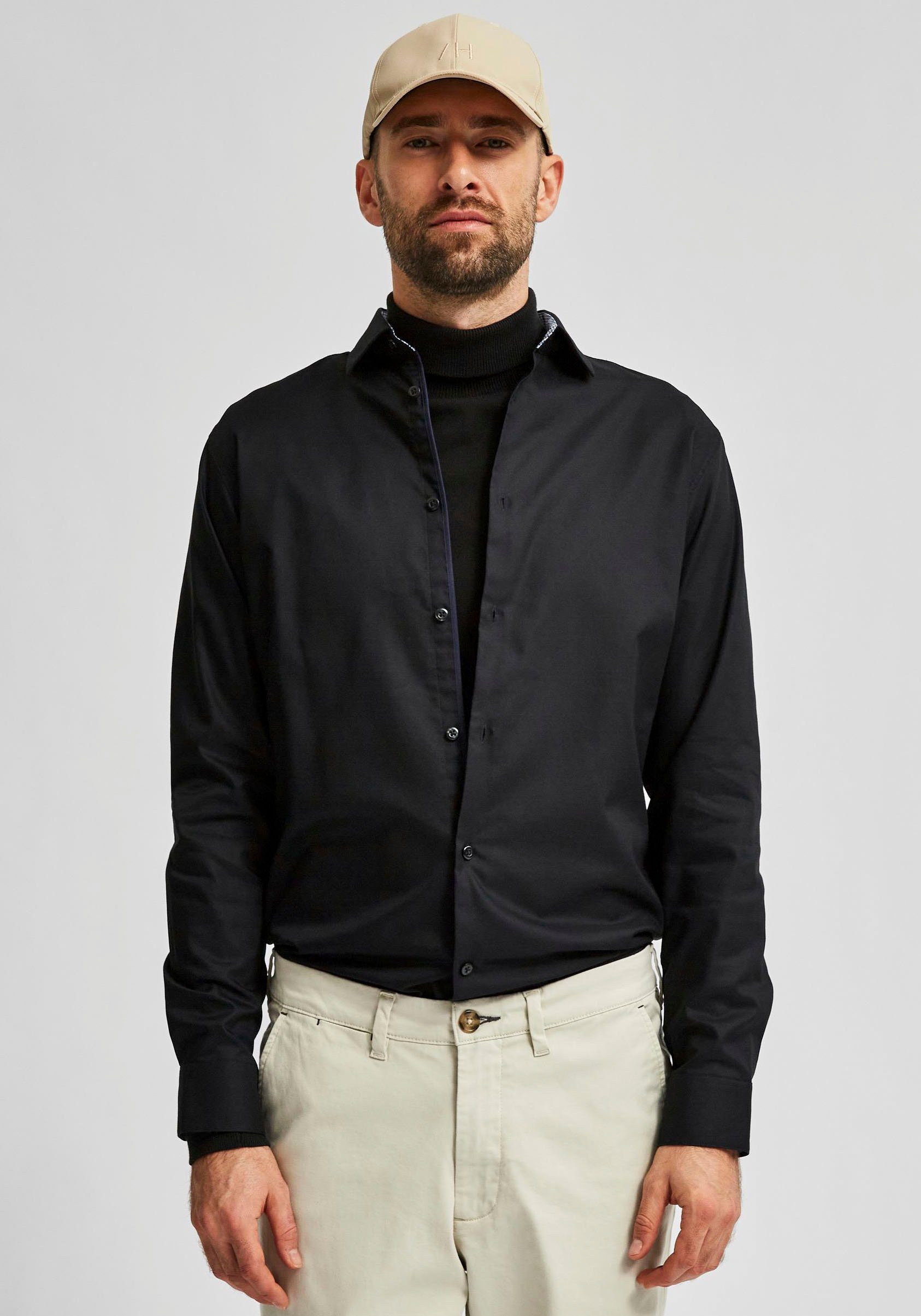 SLHSLIMNEW-MARK Langarmhemd SELECTED schwarz HOMME