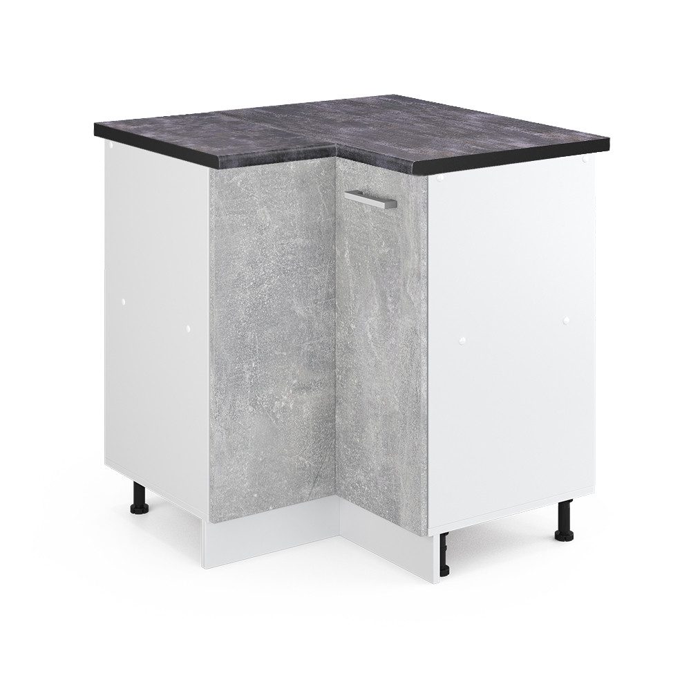 Vicco Eckunterschrank R-Line, Beton/Weiß, 75.6 cm günstig online kaufen